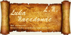 Luka Macedonac vizit kartica